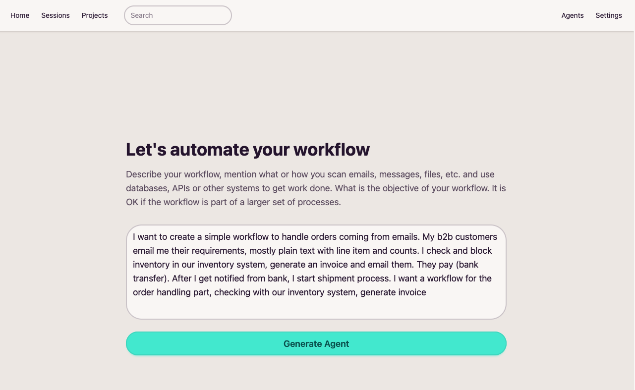 Describe your business process and build a Workflow